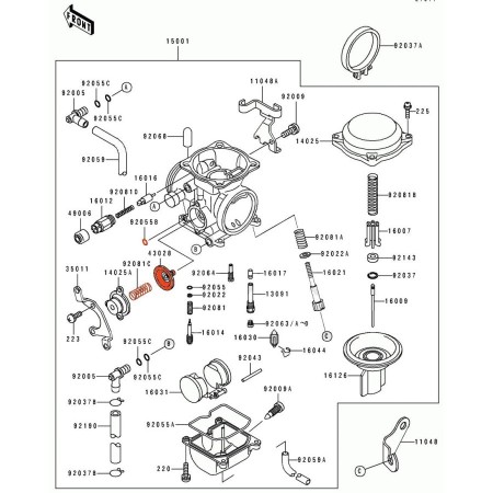 Carburateur - Diaphragme de coupure d'air - 43028-1053 - 92081-1885 - 92055-1245