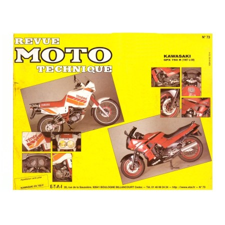 Service Moto Pieces|RTM - N° 73 - GPX750 R - (1987-1989) - Version PDF - Revue technique|Kawasaki|10,00 €