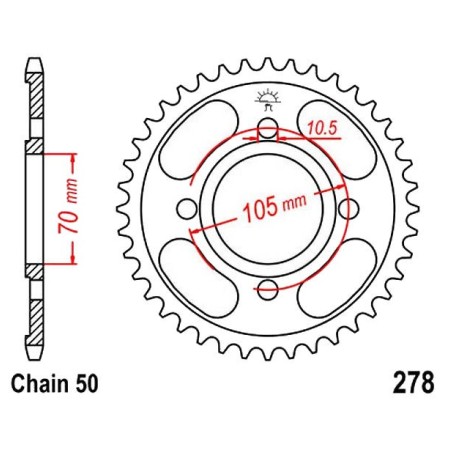 Transmission - Couronne - JTR 278 - 530-37 dents - ø74-105