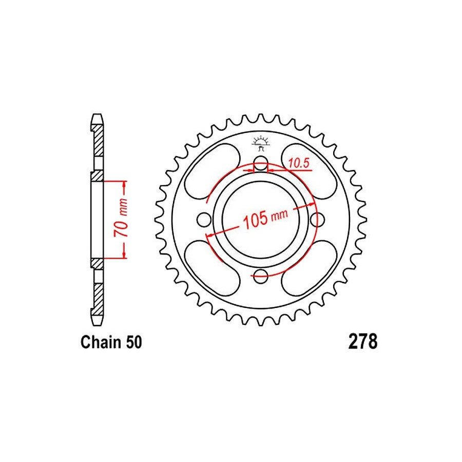 Transmission - Couronne - JTR 278 - 530-36 dents - ø74-105