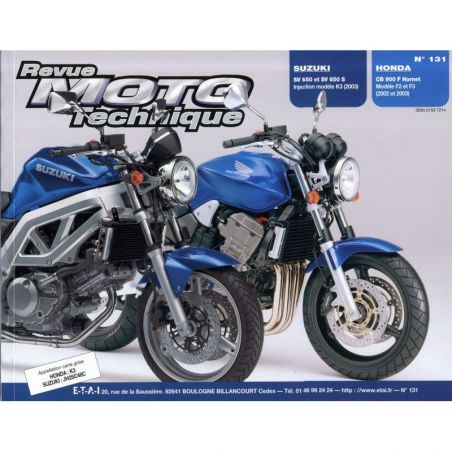 Service Moto Pieces|RTM - N° 131 - SV650 - CB900F (Hornet) - Revue Technique moto - Version PAPIER|Revue Technique - Papier|39,00 €