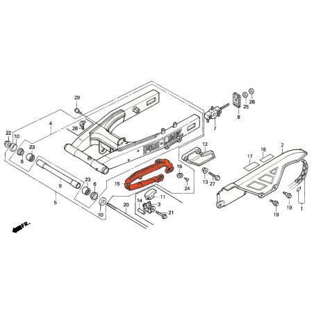 Service Moto Pieces|Bras oscillant - Guide, Protection - NX650|bras oscillant - bequille|54,01 €
