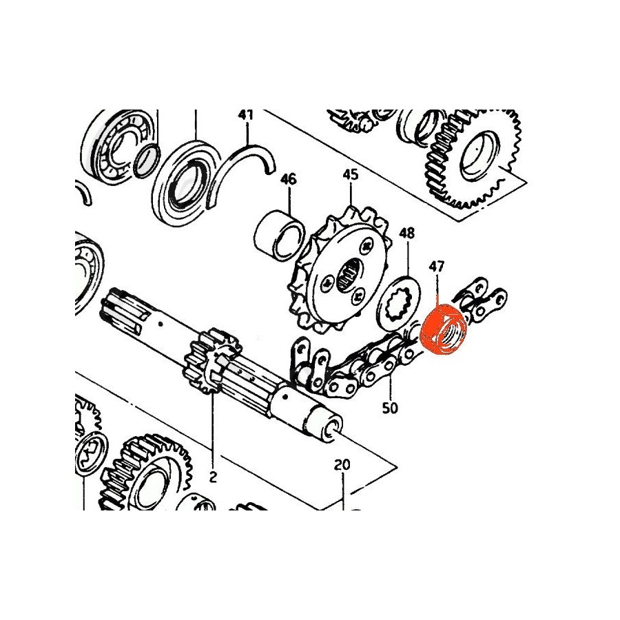 Transmission - Ecrou de Pignon sortie boite - 09159-20001