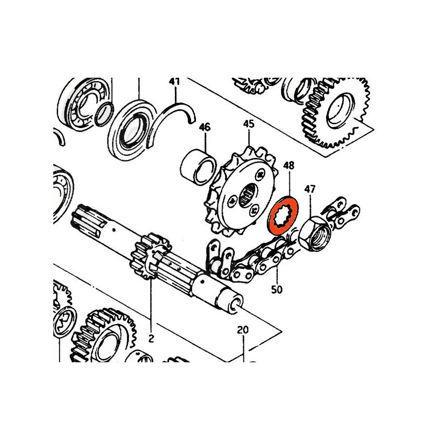 Service Moto Pieces|Transmission - Ecrou de Pignon sortie boite - 09159-20001|1980 - GSX1100|17,10 €