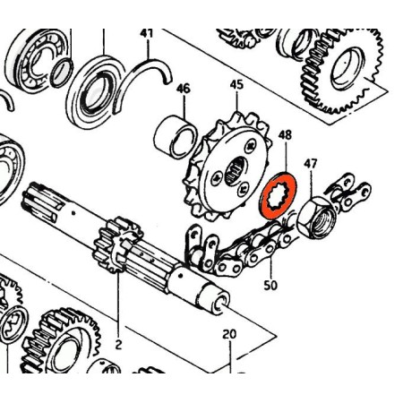 Service Moto Pieces|Transmission - Rondelle crantée de Pignon sortie boite - 09167-25019|1980 - GSX1100|3,00 €