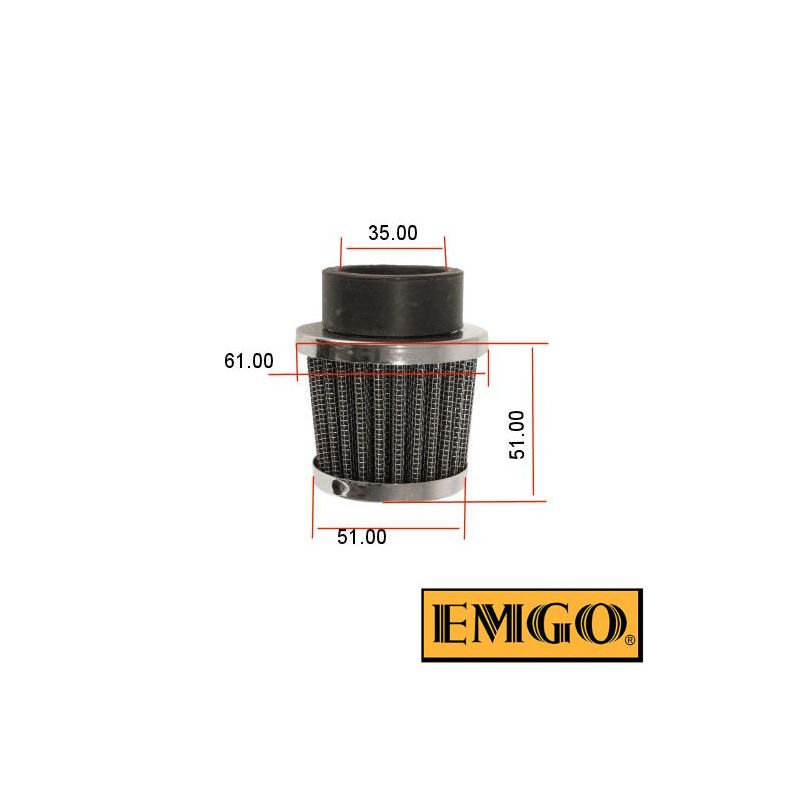 Service Moto Pieces|Filtre a air - ø 35mm - EMGO - Cornet - (x1)|Filtre a air - metal|10,10 €