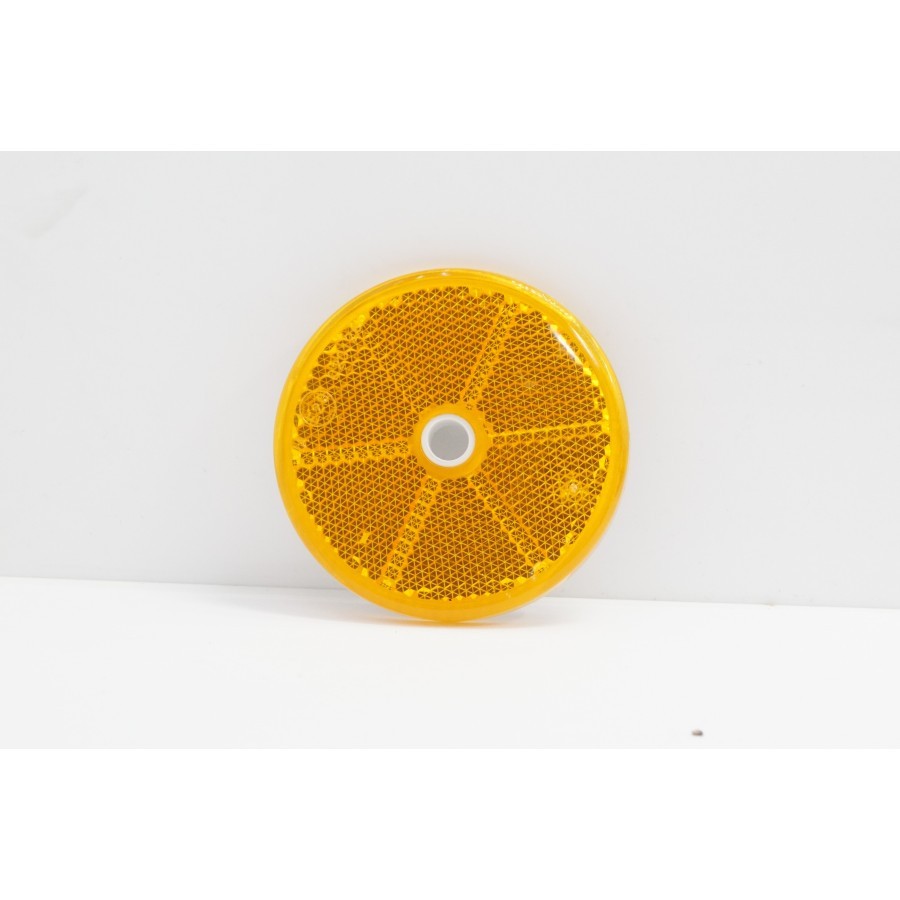 Service Moto Pieces|Reflecteur - Catadioptre Orange - Rond - Percé pour passage vis|Catadioptre|1,80 €