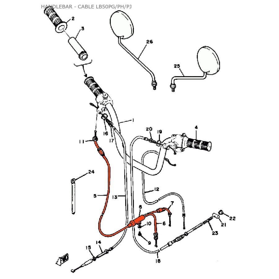 Service Moto Pieces|Accelerateur - Cable - Tirage - CB600F/S- PC34/PC36|Cable Accelerateur - tirage|19,90 €