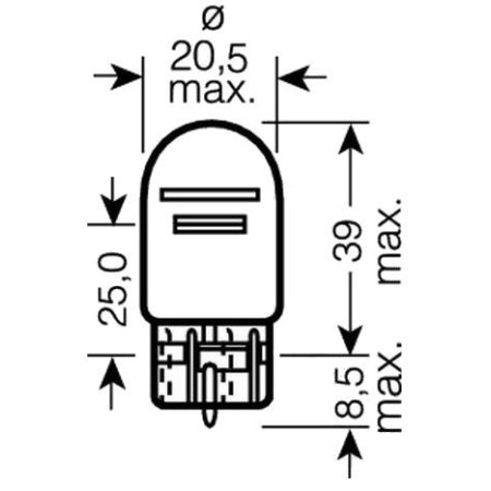 Service Moto Pieces|Ampoule - 12V - 21/5W - W3X16Q - T20 - Feux stop|Ampoule 12 Volt|4,20 €