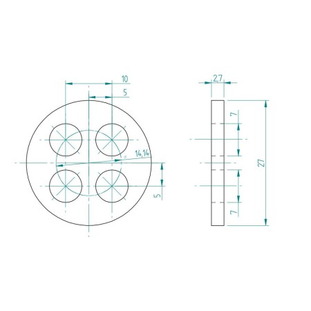 Robinet essence -  joint de robinet - ø27.00 x3.00mm - 4 trou ø7mm - CB450S .....CB1100