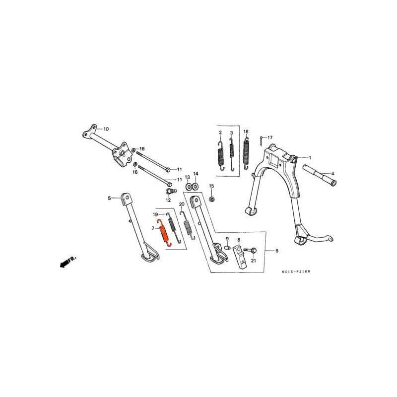 Service Moto Pieces|Bequille - Ressort de béquille laterale|bras oscillant - bequille|4,85 €