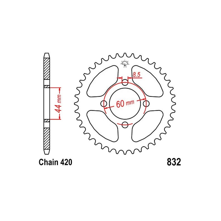 Service Moto Pieces|Transmission - Pignon sortie boite - JTF 253 - 420-13 dents|Chaine 420|6,90 €