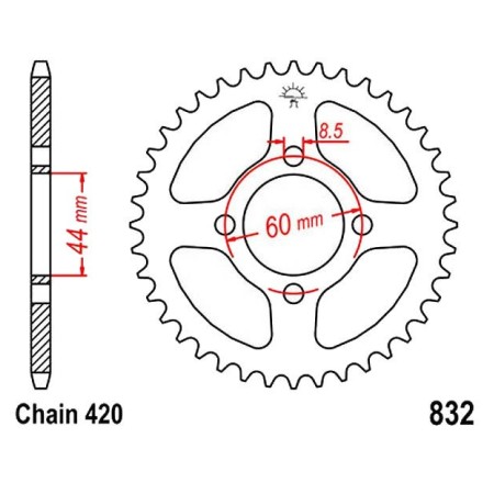 Transmission - Couronne - JTR 832 - 52 dents