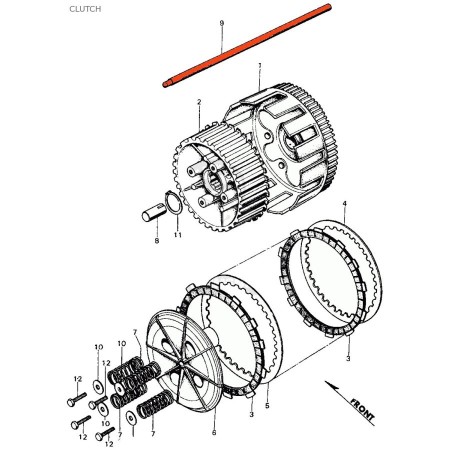 Service Moto Pieces|Embrayage - Barre de report de renvoi - CB450K - CB500T - CB500K|Mecanisne - ressort - roulement|83,10 €