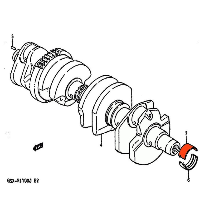 Moteur - Vilebrequin - 1/2 coussinet Sup. "A" - 12229-06B10-0A0