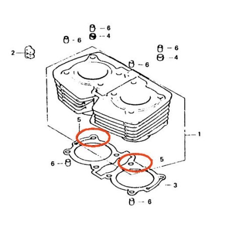 Moteur - Joint de cylindre - (x1) - ø 75.80 x2 mm