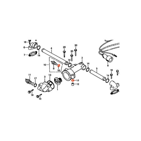 Service Moto Pieces|Circuit d'eau - Joint de tube - 12.50 x2.20 mm - (x1)|1980 - GL1100 a|6,80 €