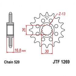 Service Moto Pieces|Transmission - Couronne Aluminium - JTR-1303 - 520/42 dents|Chaine 520|39,90 €