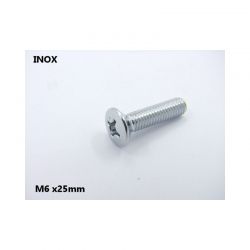 Vis INOX - Cruciforme PZ - Tete conique - Bombée - (x1) - M6 x25mm 