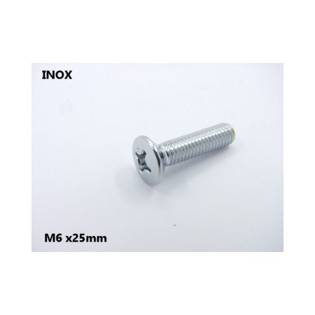 Vis - M6 x25mm - INOX - Cruciforme - Conique - Bombée - (x1)