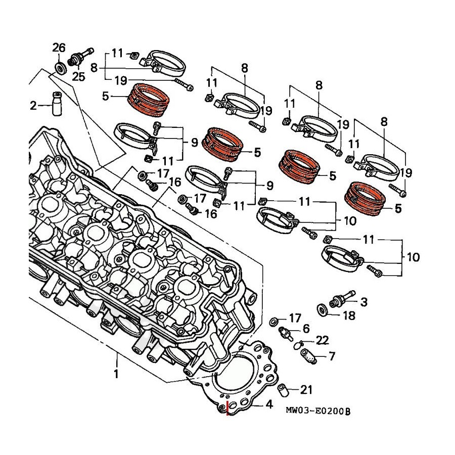 Moteur - Pipe admission - HONDA - (x1) CBR900 - (SC28) - 50PS