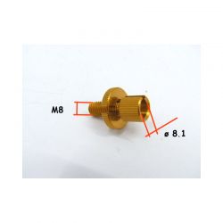 Service Moto Pieces|Arret gaine - tendeur de cable - Alu eloxé orange - M8 x1.25 - ø8 mm|Guidon - Poignée - Levier - Compteur|11,90 €