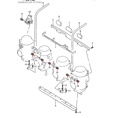 Service Moto Pieces|Carburateur - joint de liaison - (x1) - N198006 - 13673-44B00 / 3EN-14997-00 / 13440141A|1992 - GSX-R750|7,20 €