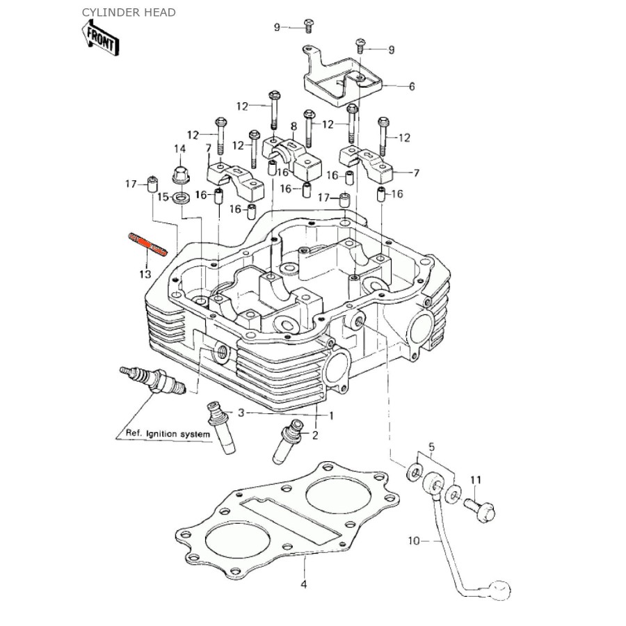 Service Moto Pieces|Echappement - Collecteur - Axe de fixation collerette - M6 x65mm|Vis de collecteur|2,05 €