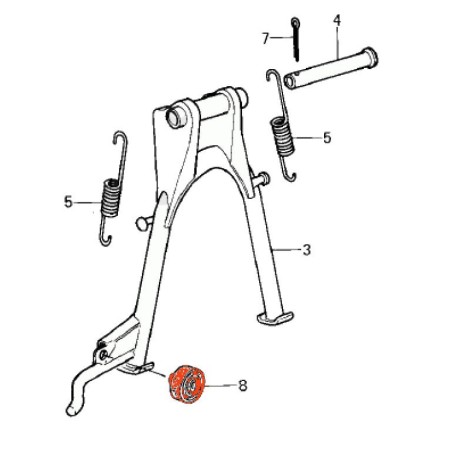 Service Moto Pieces|Bequille - Centrale - Caoutchouc - 92075-015|1979 - KZ400 H|4,00 €