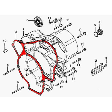 Moteur  - Joint de Carter Arriere  - GL1000 - GL1100 - GL1200 - Goldwing
