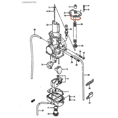 Service Moto Pieces|Carburateur - joint de couvercle - 13251-26C00 - 3JD-14147-00 - RM125 -  YZ125 - YZ250|Joint de cuve|14,10 €