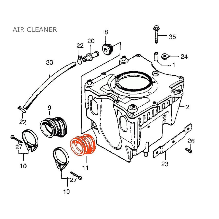 Service Moto Pieces|Filtre a Air - Manchon Gauche de boite a air - CX500|Filtre a Air|35,00 €