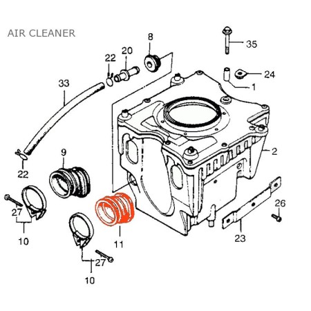 Filtre a Air - Manchon Gauche de boite a air - CX500