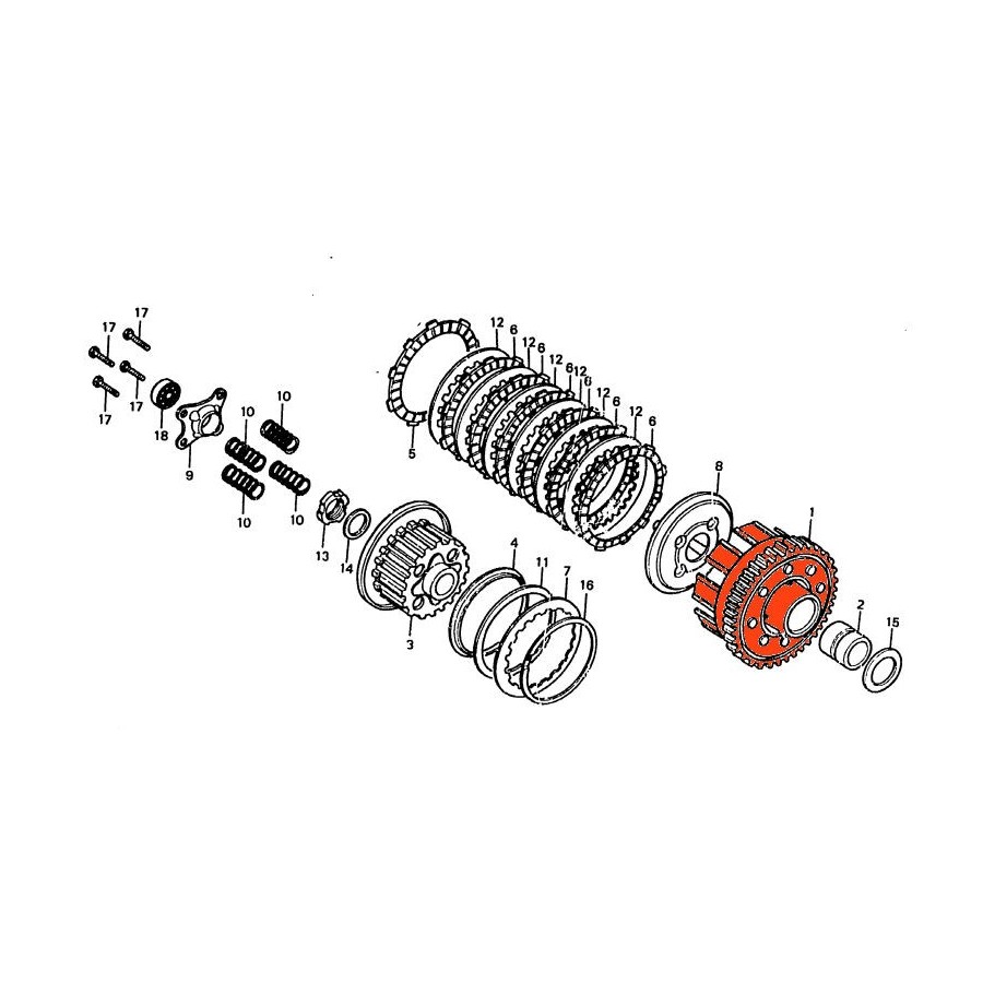 Service Moto Pieces|Embrayage - Ressort (x4) - TRW - CB250/.../450 .. |Mecanisne - ressort - roulement|19,90 €