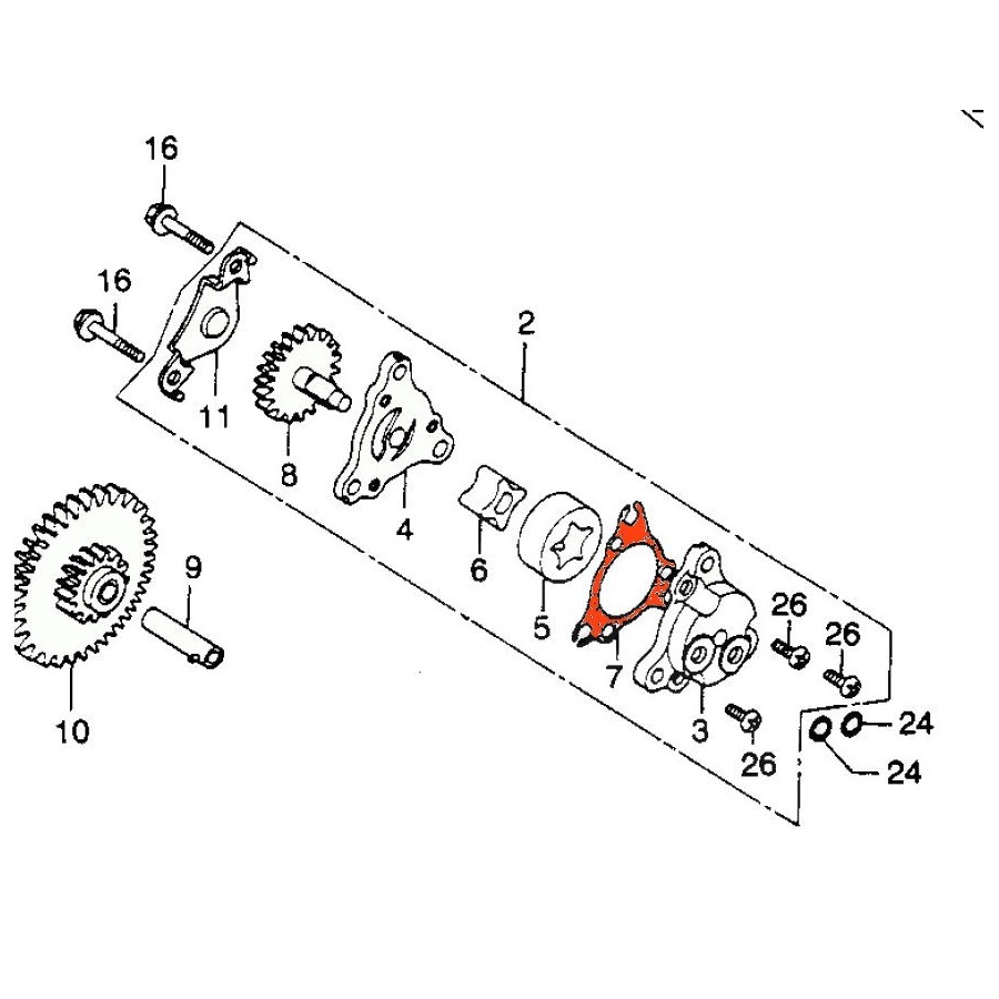 Moteur - Joint de pompe a huile - CB360 G / CJ360T