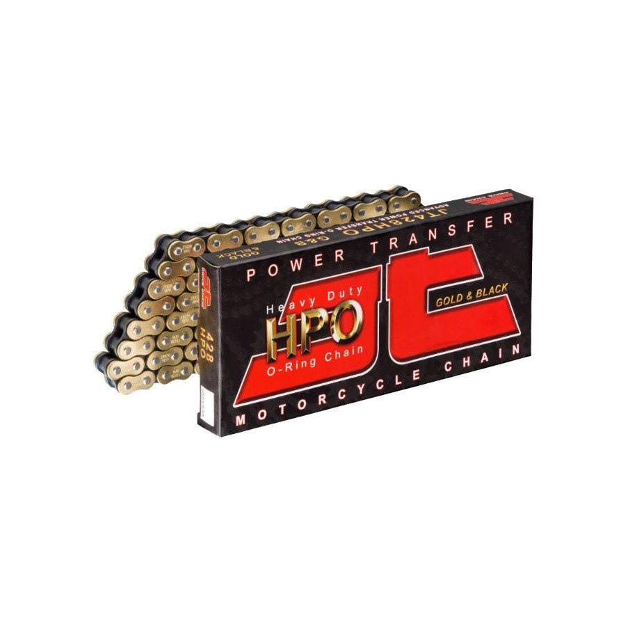 Transmission - Chaine - JT HPO - 428-112 maillons - Noir/OR - Ouverte Transmission - Chaine - JT HPO - 428-112 maillons - Noir/OR - Ouverte