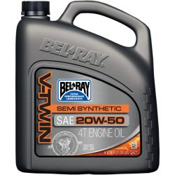 Moteur - Huile - VTWIN - BEL-RAY -  Semi-Synthese - 20W50 - 4 Litres