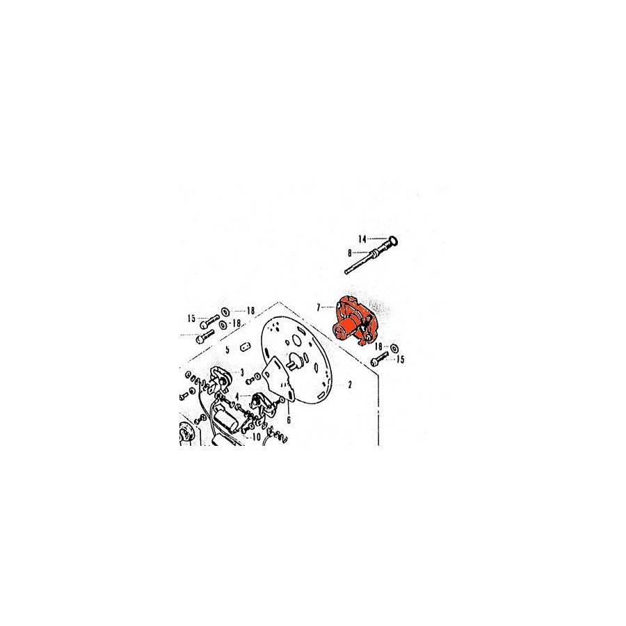 Service Moto Pieces|Frein - Etrier - Support piston ø38.10 - adaptable - CB250-350-360-...-500-550...|Etrier Frein Avant|69,90 €