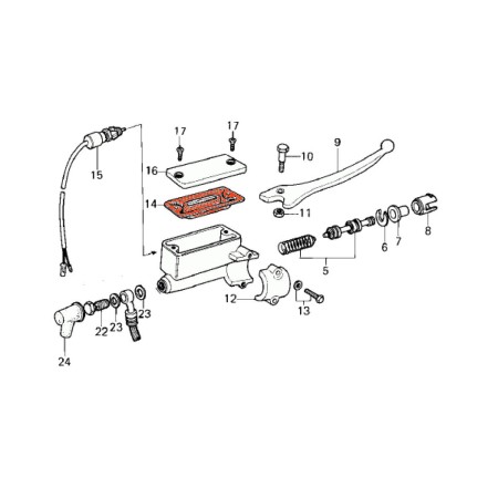 Service Moto Pieces|Frein - Maitre cylindre Avant - Membrane de reservoir - 43028-1008|1979 - KZ400 H|25,00 €