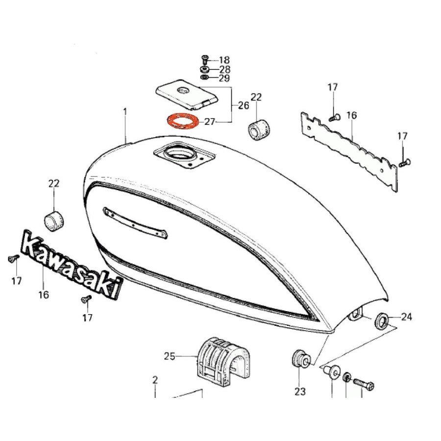 Service Moto Pieces|Bequille - Centrale - Caoutchouc - 92075-015|1979 - KZ400 H|4,00 €