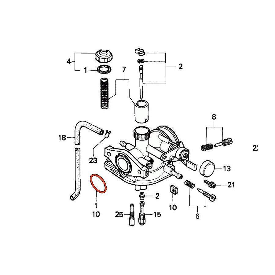 Carburateur - joint d'entretoise - ST70 