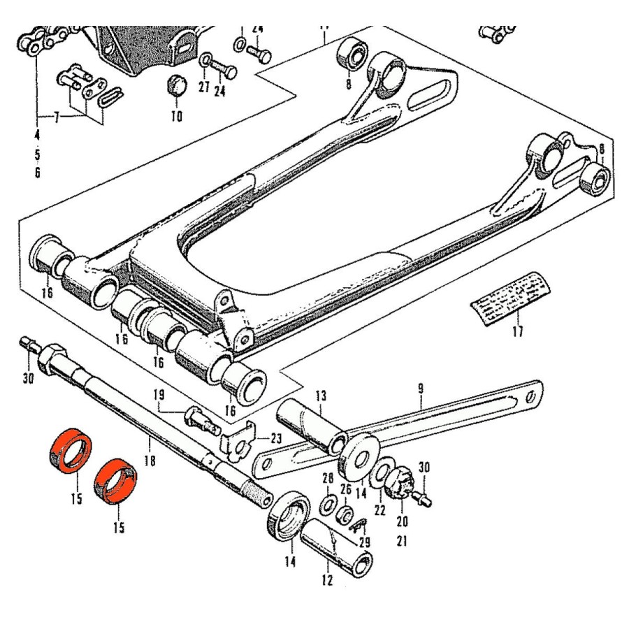 Service Moto Pieces|Bras oscillant - Roulement - (x1) - |bras oscillant - bequille|8,30 €