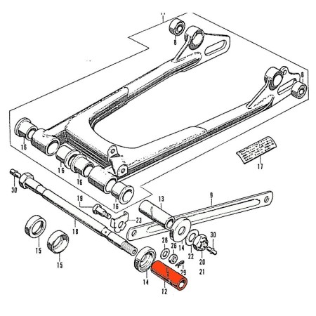 Service Moto Pieces|Bras oscillant - bague (x1) - CB350K|bras oscillant - bequille|29,90 €