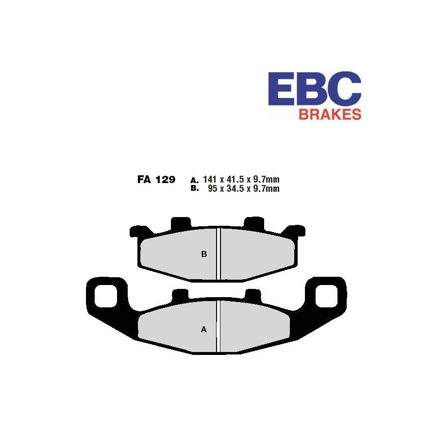 Service Moto Pieces|Frein - Jeu de Plaquettes - EBC - FA-129 - Organic|Plaquette|29,90 €