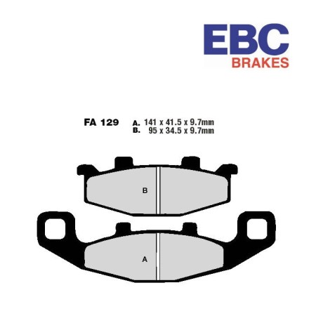 Service Moto Pieces|Frein - Jeu de Plaquettes - EBC - FA-129 - Organic|Plaquette|29,90 €