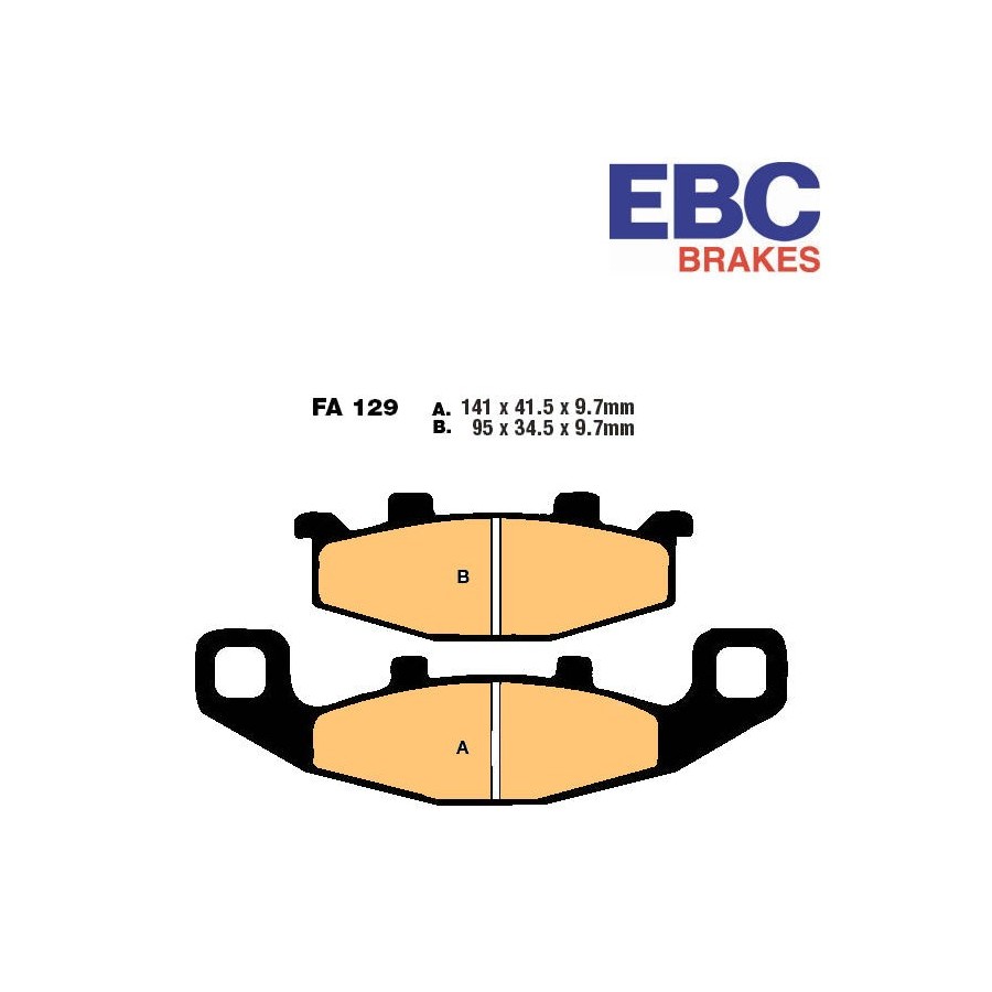 Frein - Jeu de Plaquettes - EBC - FA-129-V - semi-frittée