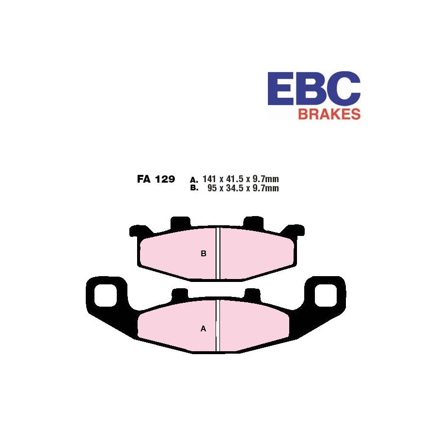 Frein - Jeu de Plaquettes - EBC - FA-129-HH - Metal fritté