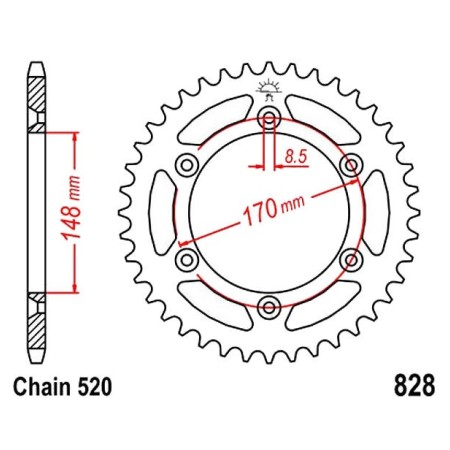 Transmission - Couronne - JTR-828 - 42 dents 
