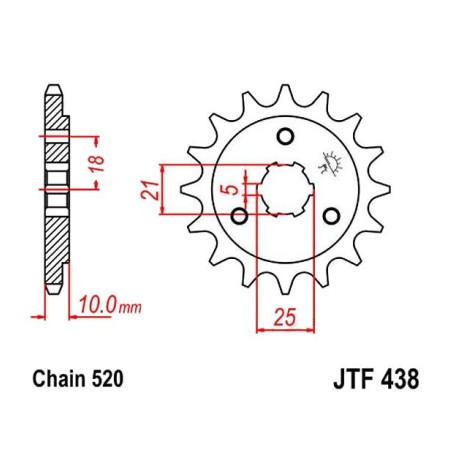 Transmission - Pignon - JTF - 438 - 14 Dents