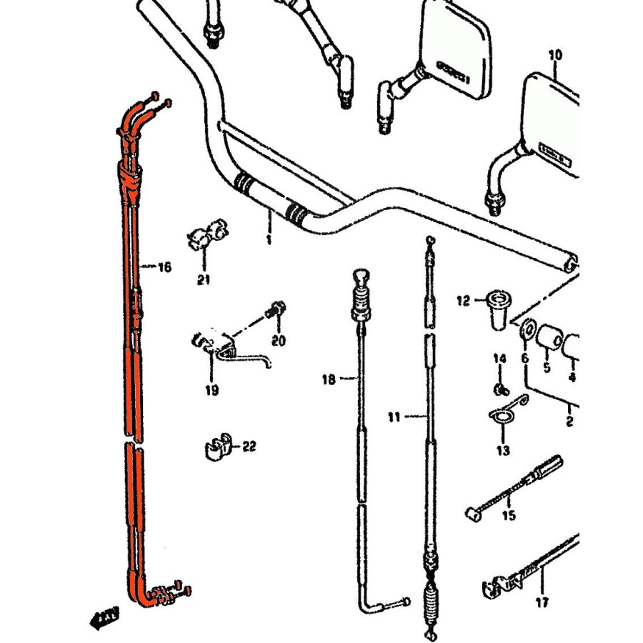 Service Moto Pieces|Cable - Starter - CB650/750/...|Cable - Starter|16,90 €